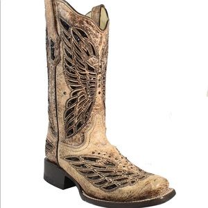 Corral butterfly sequin square to cowgirl boots
